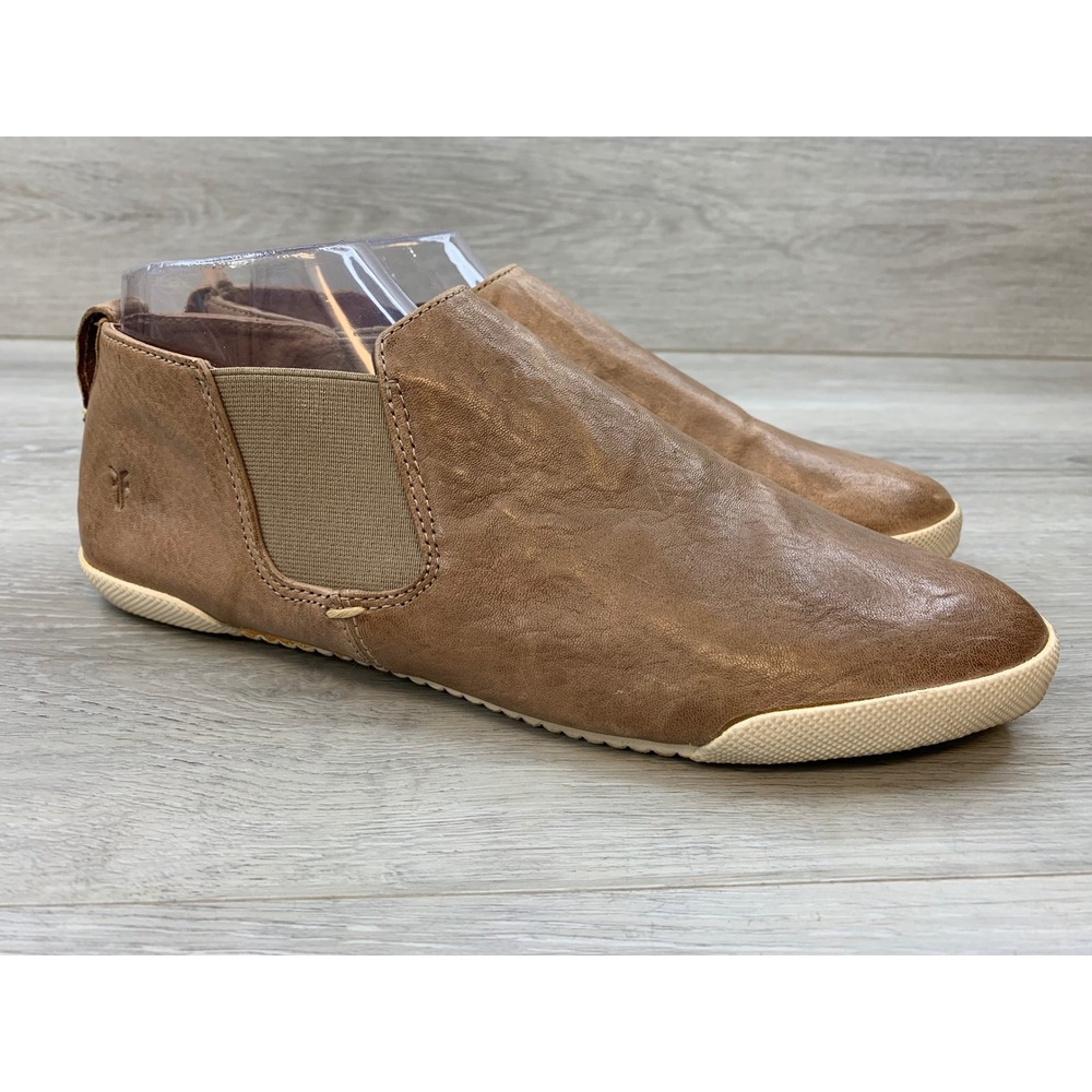 Frye Melanie Women's Sneakers Slip‎ On Leather Tan Flats 9.5 Comfort Shoes